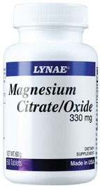 รูปภาพของ Lynae Magnesium Citrate/Oxide 330 mg. 60เม็ด 